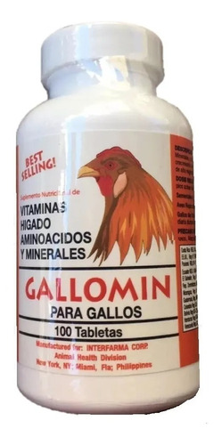 Imagen 1 de 1 de Vitamina Para Gallos Gallomin  Y A
