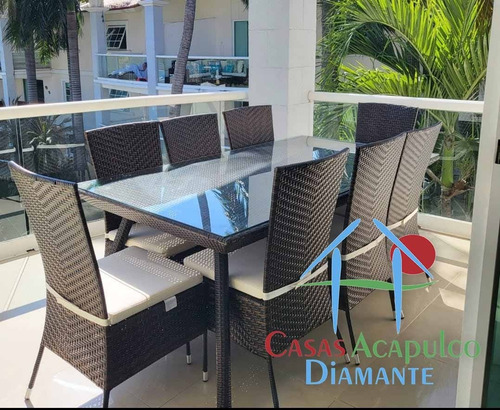 Imagen 5 de 30 de Cad Diamante Lakes Zafiro 327. Terraza Con Vista A La Alberca Y Jardines