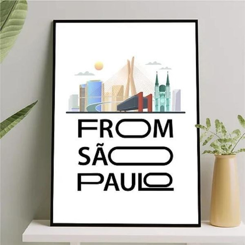 Quadro Decorativo From São Paulo 45x34cm