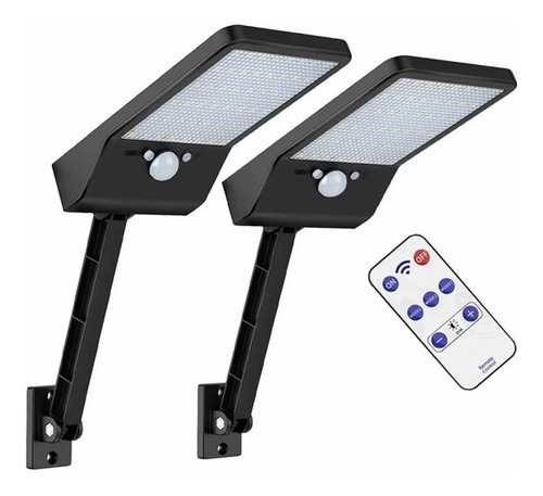 48led Lámpara Solar De Pared Flexible 48led Negro 2pack