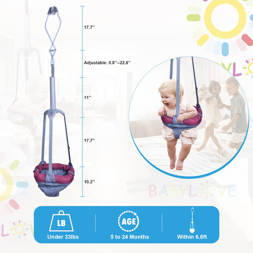 Iecopower Puente Puerta Duradero Para Bebe Resorte Acero 2 6