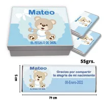 Comprar 50 Chocolates Grandes Personalizados Para Nacimiento Niño