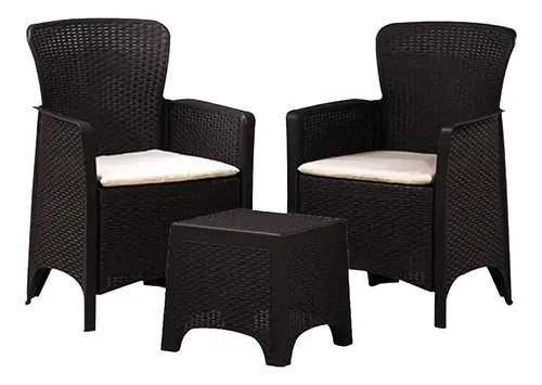 Juego De Jardin 2 Sillas + Mesa Ratona Set Exterior