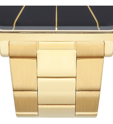 Relógio Orient Feminino Quadrado Dourado Fundo Preto Luxo