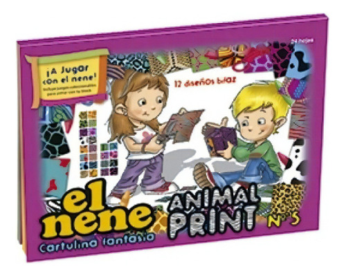 Block El Nene No 5 Cartulina Entretenida Diseño Animal Print Color Surtido