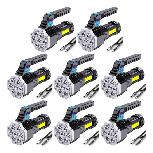 Linterna Portátil 7led+cob, Recargable Por Usb, Linterna De