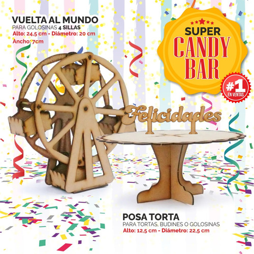 Imagen 3 de 7 de Candy Bar Fibrofácil Combo Completo + 1 Acrilico De Regalo