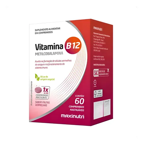 Vitamina B12 Comprimido Beneficio Metilcobalamina 60 Capsula Sabo...