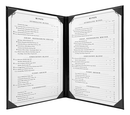 Fundas Para Menus Goodsmart, Doble Vista, Negro, 21.5x35.5cm