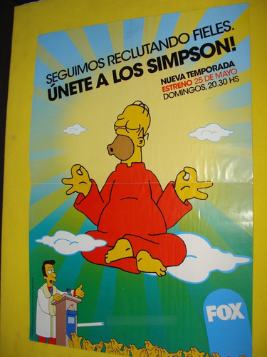 Poster Afiche Simpson Homero Fox Original 2003 Programa Tv