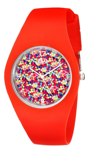 Reloj Mujer Tko Tk655rd Cuarzo 39mm Pulso Rojo En Caucho