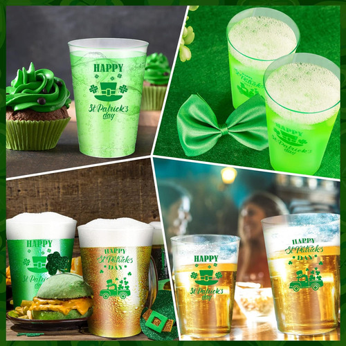 80 Vasos De Plástico Desechables Para El Día De San Patricio