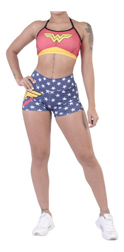 Conjunto  Short + Top  Wonder Woman Estrellas