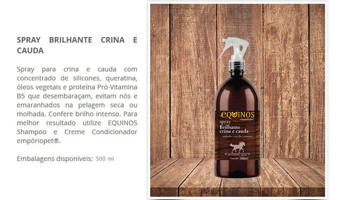 Spray Brilhante Cauda E Crina Equinos Empóriopet 500 Ml