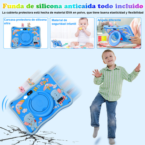 Tablet Con Funda Kids 4gb+64gb Android 13.0 Memoria Ram Wifi