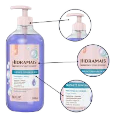 Kit 2 Sabonete Perfume Bebe Hidratação Maciez 500ml Hidramai