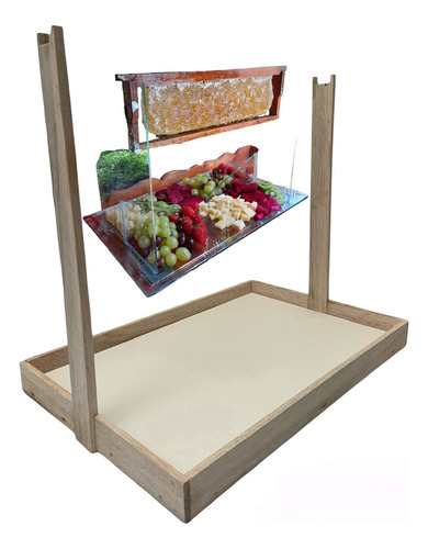 Suporte Grande Para Favo De Mel Na Madeira 50x15 Premium Top