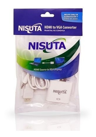 Conversor Hdmi A Vga + 3.5mm Audio Nisuta Ns-cohdvg4 1080p 