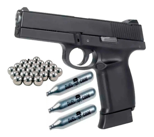 Pistola Co2 Fox 40f Blowback 4.5  + Balines + Garrafas