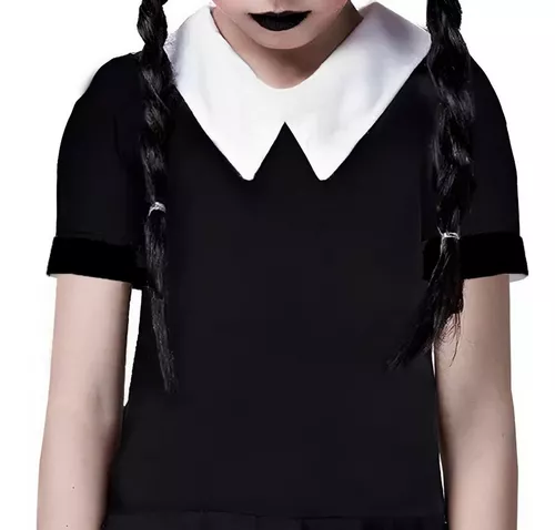 Fantasia Wandinha Addams Preto Carnaval Feminino Infantil