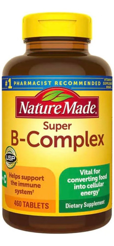 Super B-complex,complejo B,+ Vitamina C, 460 Tabletas
