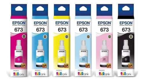 Tinta Originales Epson 673 L805 L800 L1800 Pack 6 Colores