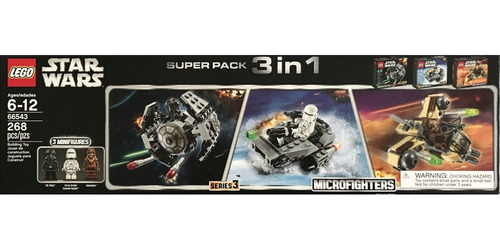 Lego Starwars Microfighters Súper Pack 3 En 1 66543 - 268 Pz