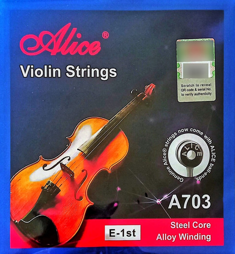 2 Cuerdas Mi E Para Violin Marca Alice, 2 Unidades 3$