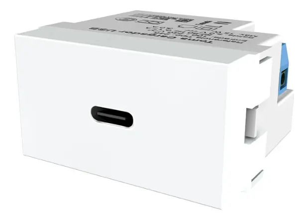 Módulo USB Tipo C 3A Jeluz Verona Blanco Carga Rápida Dispositivo