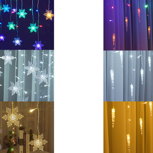 Luces Led Para Tendedero En Forma De Cascada, Diseño De Copo