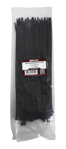 Abraçadeira De Nylon Preta 4,8 X 300mm