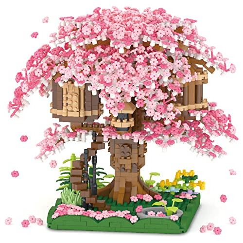 Vziimo Cherry Blossom Bonsai Tree Building Set, Japanese Sak