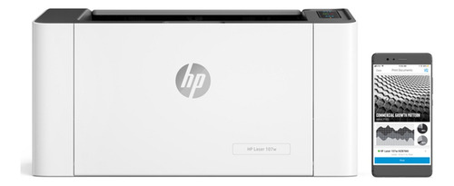 Impressora Monocromática Hp Laser 107w 127v Cinza/branco