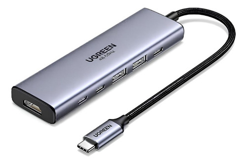 Hub Ugreen 6 Em 1 Usb-c P/ 1 Hdmi, 2 Usb A, 3 Usb C 4k 10gbp
