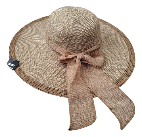 Sombrero Playa Con Ala Ancha Anti-uv Moderno Cómodo Mujer Marrón Unica