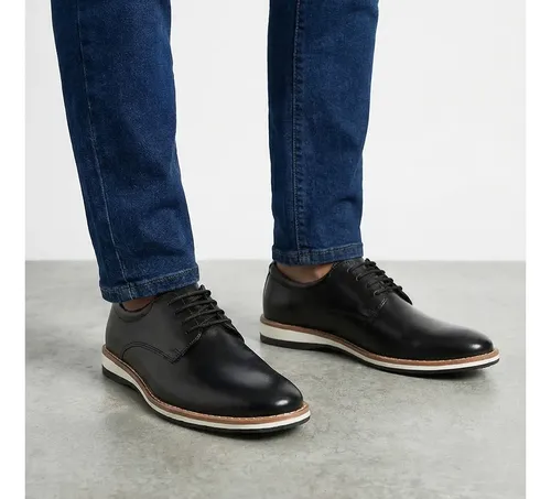 Sapato social masculino Florsheim com renda redonda D. Cor preto/marrom