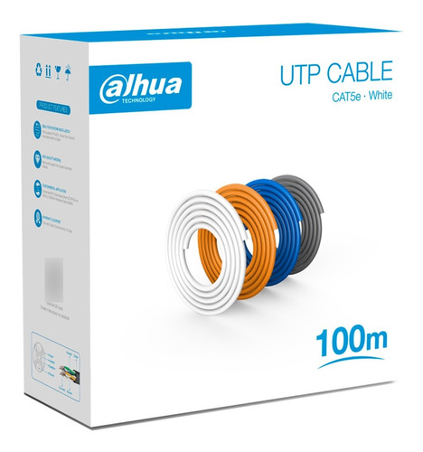 Bobina De 100 Mts De Cable Utp Cat5e 100% Cobre Color Blanco