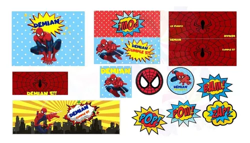 Introducir 103+ imagen etiquetas para mesa de dulces de spiderman