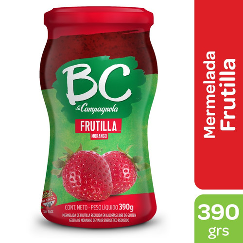 Mermelada Frutilla Bc La Campagnola Frasco X 390 Gr