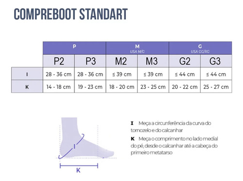 Tornozeleira Compreboot Sigvaris Compressão 20-50mmhg