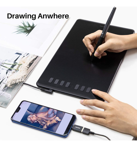 Tableta De Dibujo Huion Inspiroy H950p 20,32 X 12,7 Cm Con L