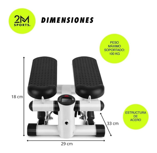 Pedalera Mini Stepper Escalador Caminadora Bandas Elasticas