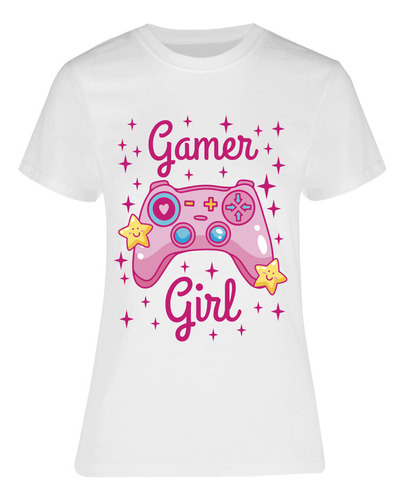 Playera Manga Corta Gamer Girl - Video Juegos - Control Rosa