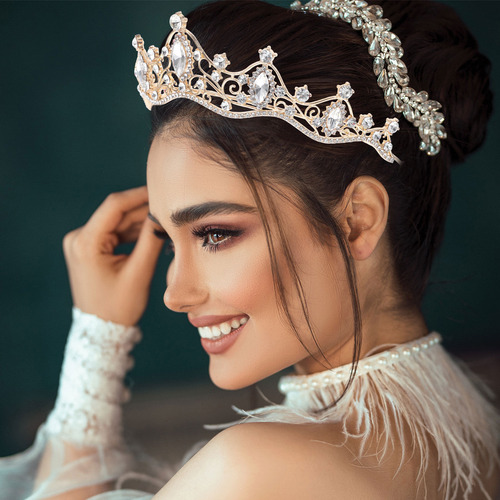 Diadema De Novia Con Forma De Corona Y Diamantes De Imitació