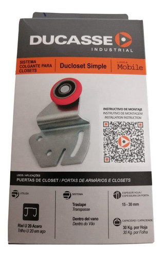 Pack 2 Ruedas Aérea Ducloset Simple Ducasse