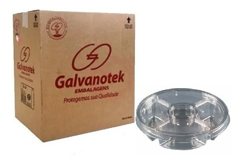 Embalagem Petisqueira Com 4 Divisórias Galvanotek G540 C/100 Cor Branco