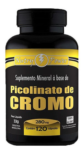 Picolinato De Cromo 280mg Nutry Power 120 Cápsulas. Sabor Sem Sabor