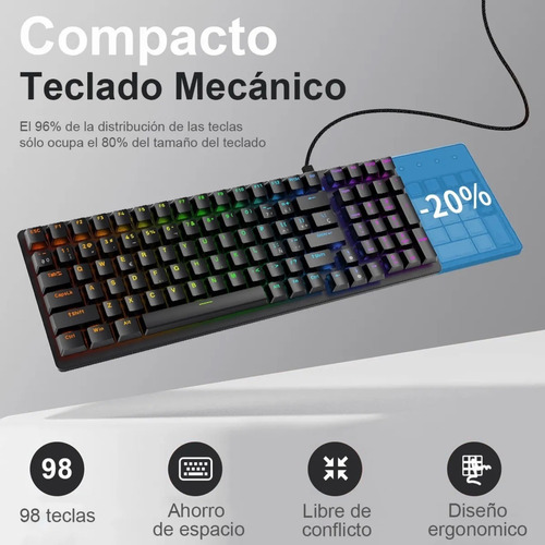 Teclado Ziyou Lang K3 Rgb Con Switches Blue - Qwerty Negro Inglés Us