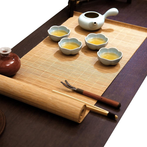 Ceremonia Del Té - Kung Fu Tea Set Mat Mantel De Bambú Natur