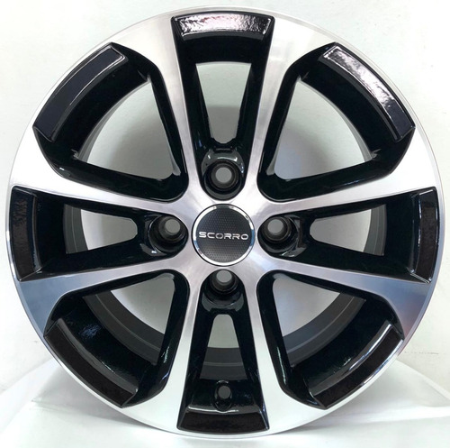 Roda Vw Gol Power G5 Kr R10 Aro 14 (jogo) + Bicos Cor Preto Diamantado